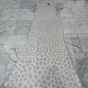 Mac Duggal White sequin gown